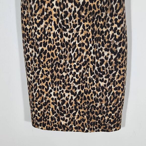 Loft Sleeveless Leopard Print Mini Sheath Dress Size 0 Leopard Print Dress - Picture 4 of 8